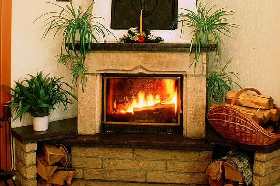 Kamin im Restaurant